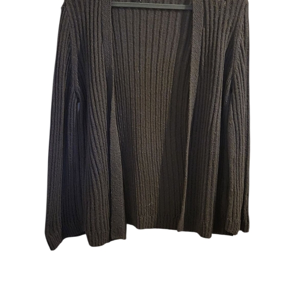 Women's Gray Open-Front Sweater - Picture 2 of 5